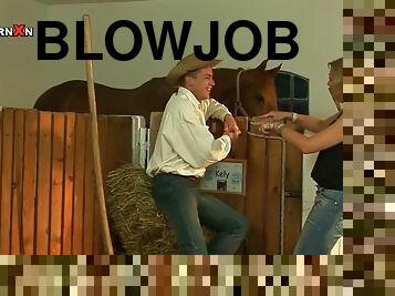 Farmer Momma Gets Fucked By A Cowboy Stud in the Stables