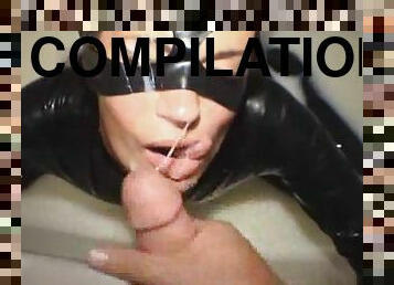 Cumshot compilation with cum in mouth and on face