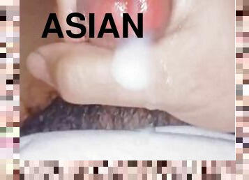 asia, handjob-seks-dengan-tangan-wanita-pada-penis-laki-laki, penis, pengisapan