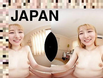 Japanese Asian blonde with perky tits in POV VR hardcore - big ass