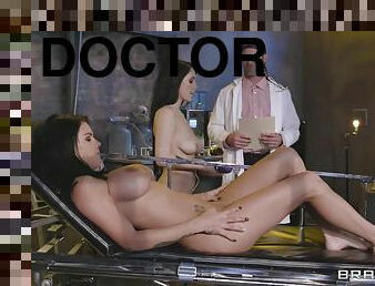 Naughty doctor has his way with a couple of slutty patients