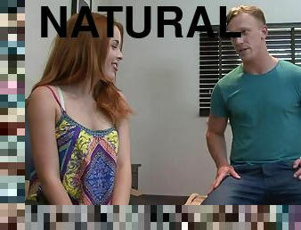 Natural babe Amarna Miller takes muscular guy's cock in the pussy