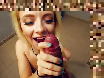 Big Dick For My Young 18yo Blonde Stepsis - POV blowjob