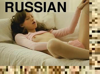 chatte-pussy, russe, maigre, babes, ados, jouet, doigtage, culotte, gode, solo