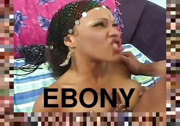 Gorgeous ebony babe gets dressed like an Indian and fucks hard