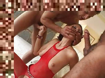 Mandy Bright gets her asshole fisted and fucked hard in gangbang clip