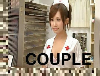 Gorgeous nurse Kojima expertly makes cocks cum with her wet holes