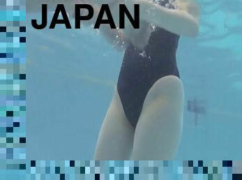 An athletic Japanese girl on the swim team fucks her coach