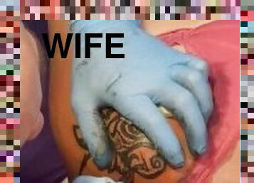 Finishing wife’s tattoo