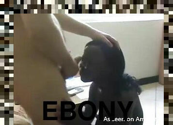 Cute Ebony Teen Gobbling Knob