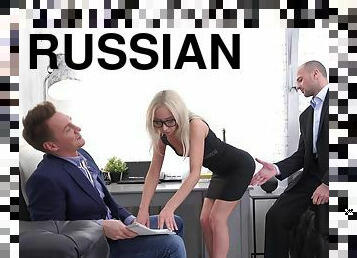 Russian babe Bambi Dee fucking Vincent Vega and Andrew Marshall