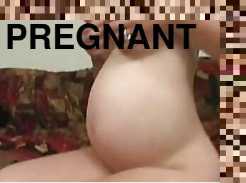 Cock-Craving Blonde Preggo Gets Fucked and Facialized In a Threesome