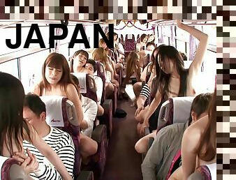 azjatyckie, orgia, nastolatki, hardcore, japońskie, seks-grupowy, pieprzenie, autobus