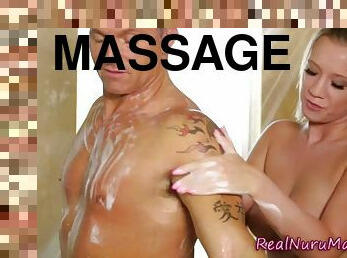 Showering nuru masseuse