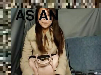 asiatisk, masturbation, leksak, japansk, bil, trosor, ensam, baksäte, bh, blottande