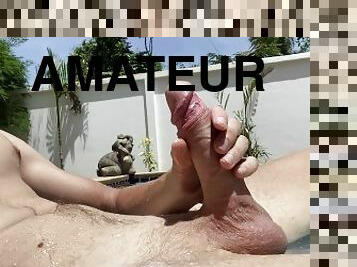Nude guy with a thick dick. Masturbation bick cock