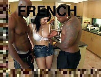 French Slut Gets DP'd By Two Black Monster Cocks