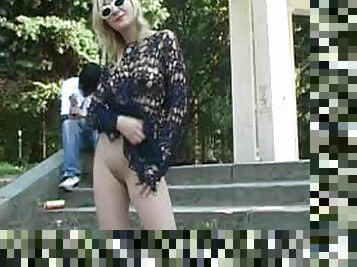 Hot blonde Marina and nice sexy upskirt, enjoy