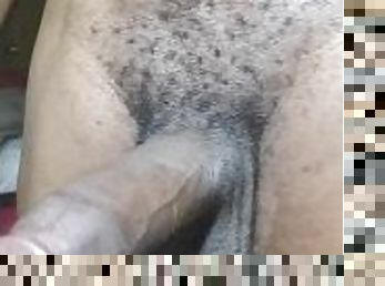 masturbation, amateur, ébène, énorme-bite, black, horny, massive, solo, fumer, bite