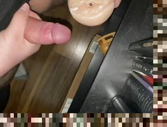 Teenager using fleshlight