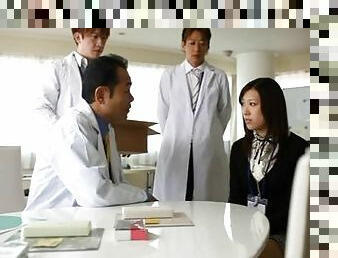 Randy housewife examined by a group of hot doctors