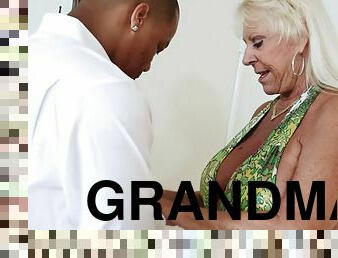 Grandma and a black guy have great interracial sex