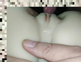 Close up of sex with a cock thrusting in a wet, warm pussy