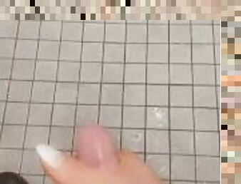 Courtney Kahx stroking in public bathroom