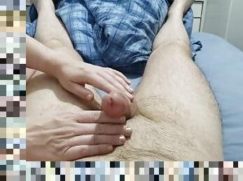 Expectation of handjob. Today I just excited him.????