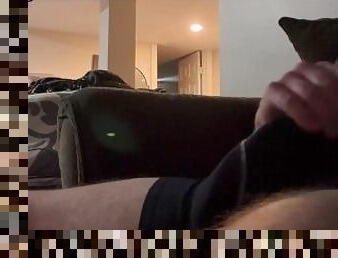 Stroking while clothed watching VR. Cuckold dirty talk