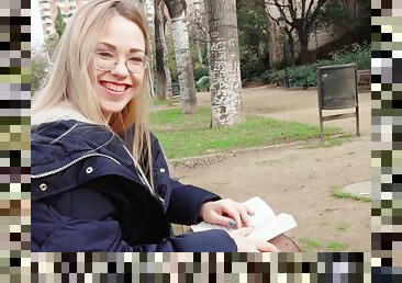 Blonde In Pantyhose Fucks In Public Pov