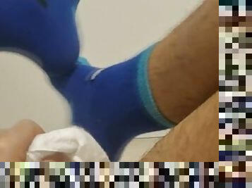 Boy Wearing Cute Socks Cumming in his diaper
