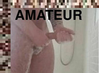 baignade, masturbation, amateur, énorme-bite, gay, douche, solo, humide, bite