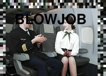 Stewardess gets fucked by the captain in insane positions