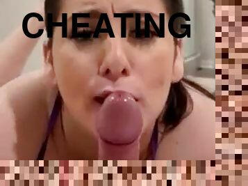 Cheating wife helps stranger cum