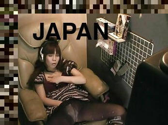 Japanese chick plays with her snatch in front of a hidden cam