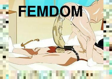 Femdom strapon anal sex domination cartoon
