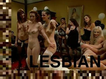 Lesbian Femdom Gangbang with Bondage and Crazy Toying Action