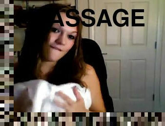 Cute Slut Cass Massage Huge Natural Boobs In Front Of Webcam