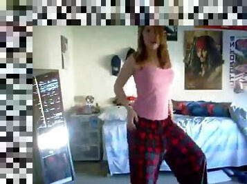 Homemade video of the girl filming her dance for the BF