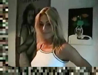 Amazing blonde European girl stripping for camera