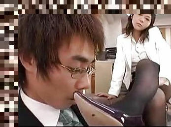 Japanese Dominating Boss Having Fun With Her Male Assistants