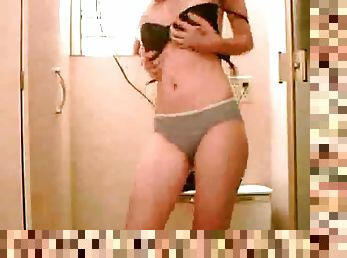 Perfect tits teen in the bathroom