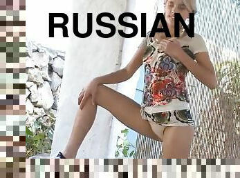 masturbation, russe, blonde