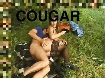 Cougar fucked outdoors