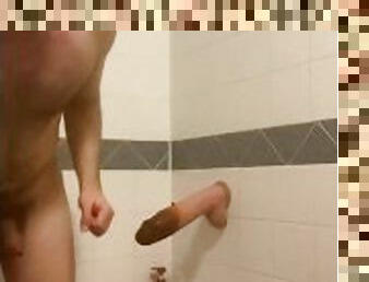 Watch me take a 12 inch dildo in the shower