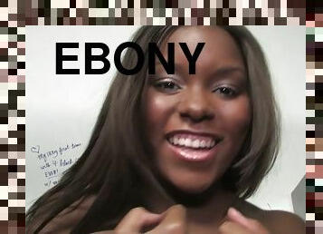 Ebony Girl Swallows a Cumshot in a Gloryhole