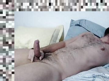 poilue, amateur, ejaculation-sur-le-corps, gay, branlette, ejaculation, webcam, solo