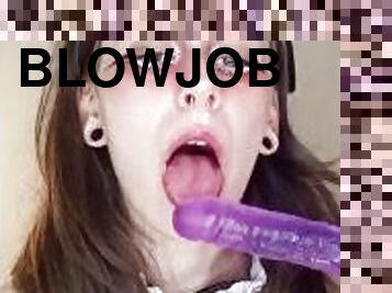 Schoolgirl gives her first blowjob and drools ????WATCH TILL THE END ????