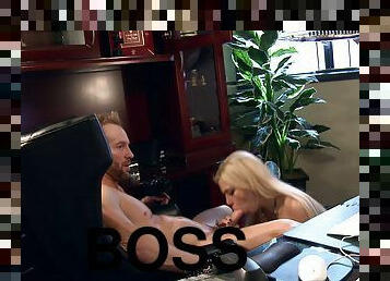 Hidden cameras catch a blonde fucking her boss in his office